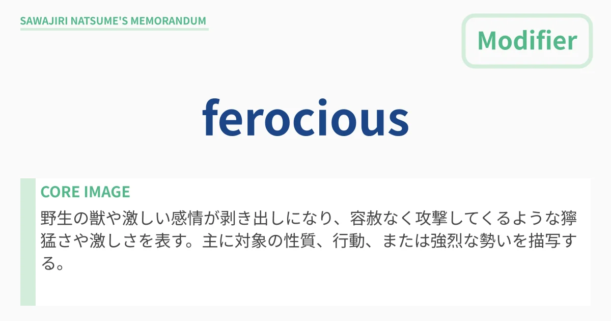 [ferocious] : Definition & Usage