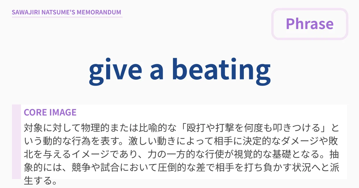 [give a beating] : Definition & Usage