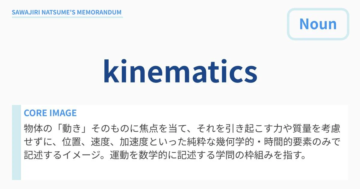 [kinematics] : Definition & Usage