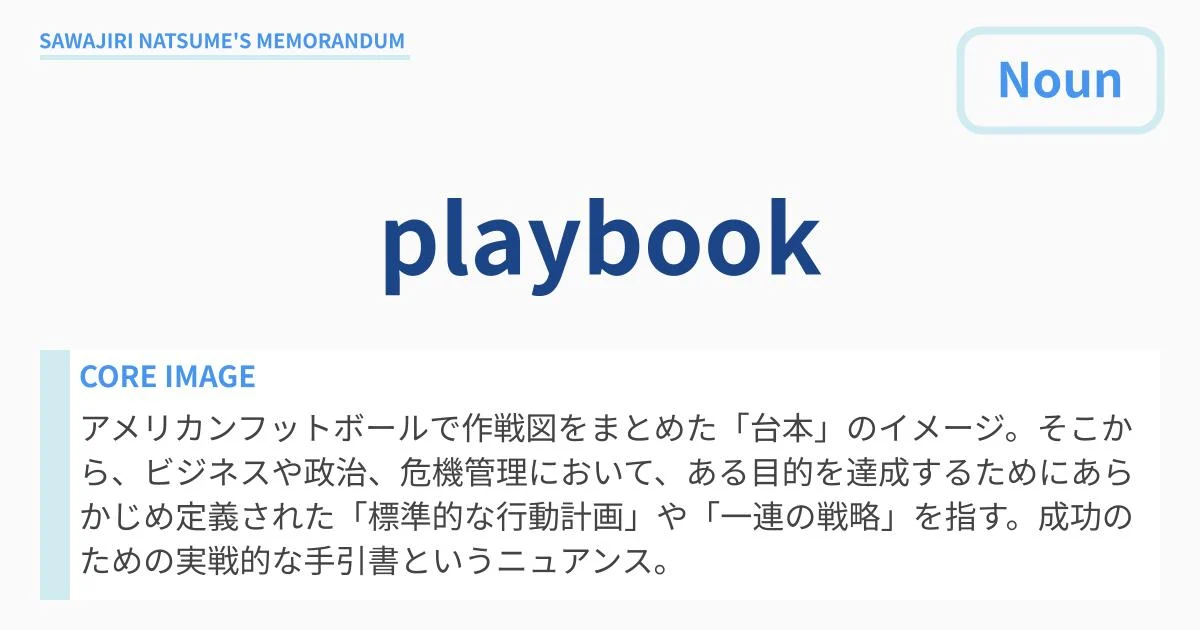 [playbook] : Definition & Usage