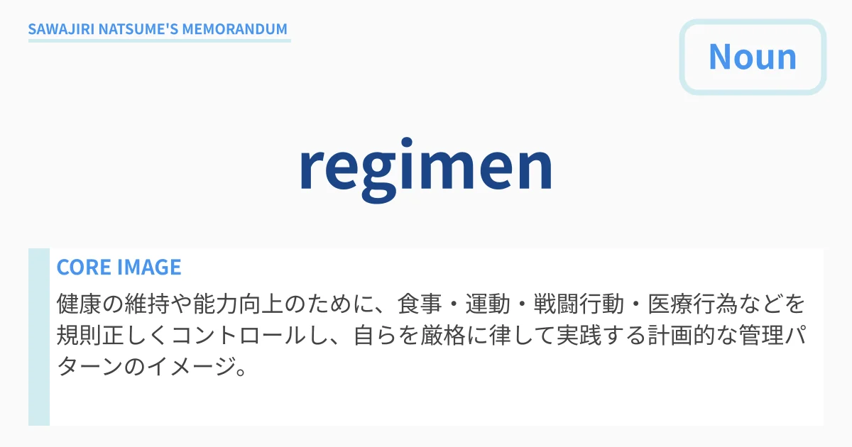 [regimen] : Definition & Usage